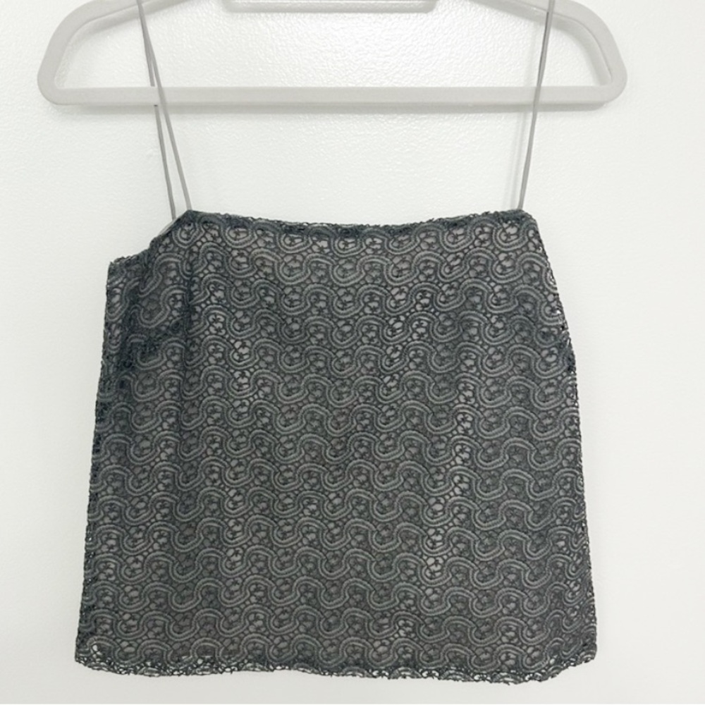 Max Mara Gray Eyelet Camisole Top Embroidery Eyelet